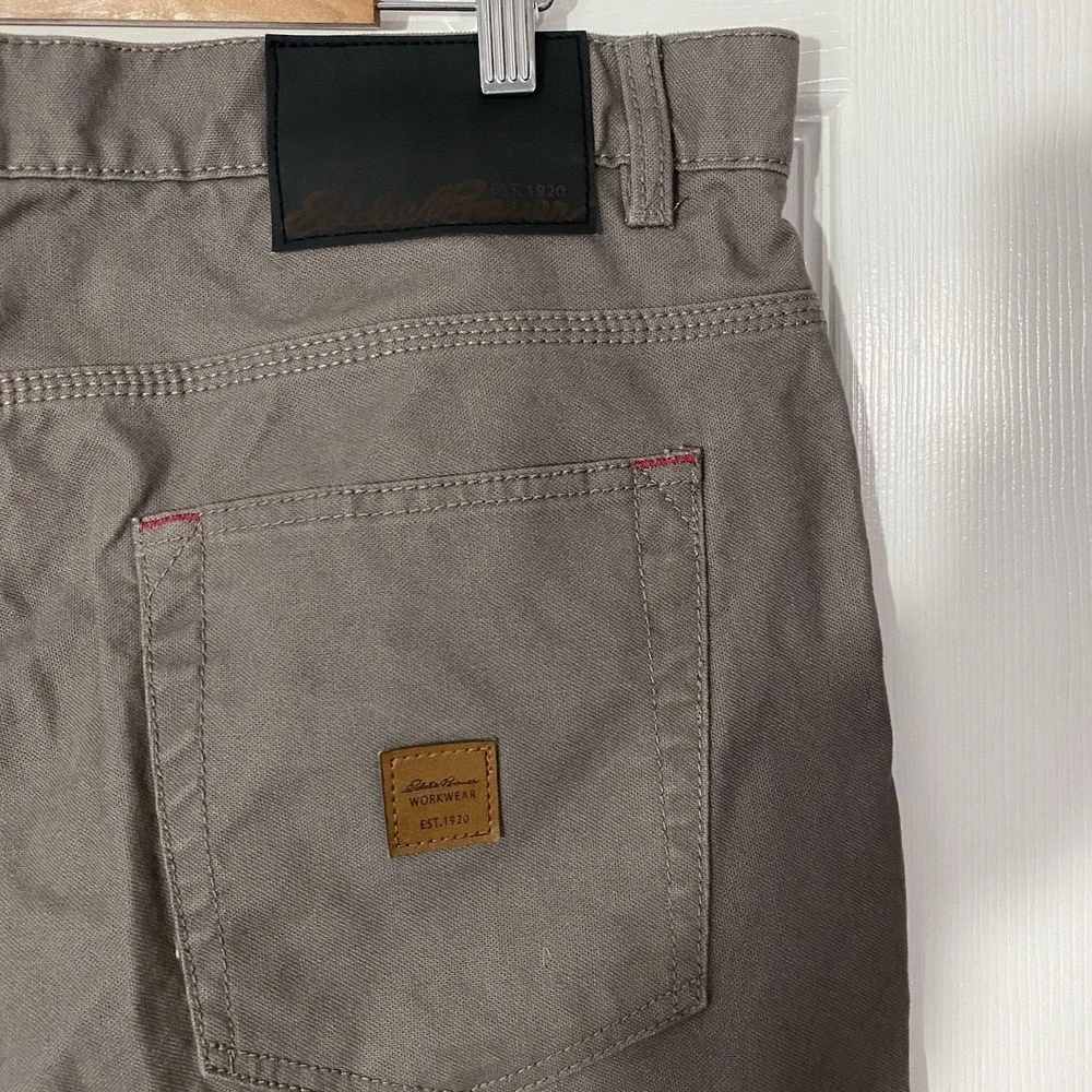 Eddie Bauer Men's Workwear‎ Pants 38x32 Brown Canvas Pants Straight Leg